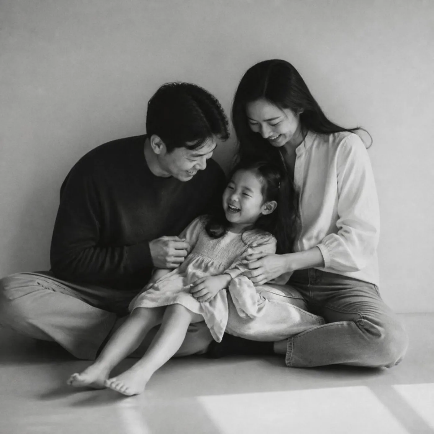 가족 · 3인 · 흑백